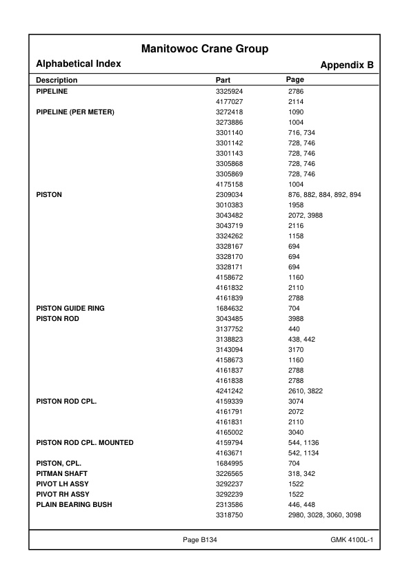 Grove GMK 4100L-1 Crane Spare Parts Catalog 2018 EN DE 2 Grove GMK 4100L-1 Crane Spare Parts Catalog 2018 EN DE-2