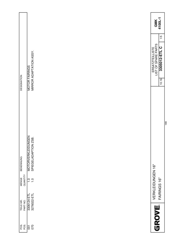 Alternative view of Grove GMK 4100L-1 Crane Spare Parts List 2018 DE EN
