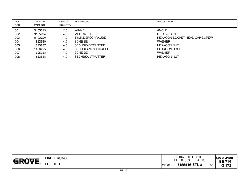 Grove GMK 4100L Crane Spare Parts List 2013 DE EN 3 Grove GMK 4100L Crane Spare Parts List 2013 DE EN-3