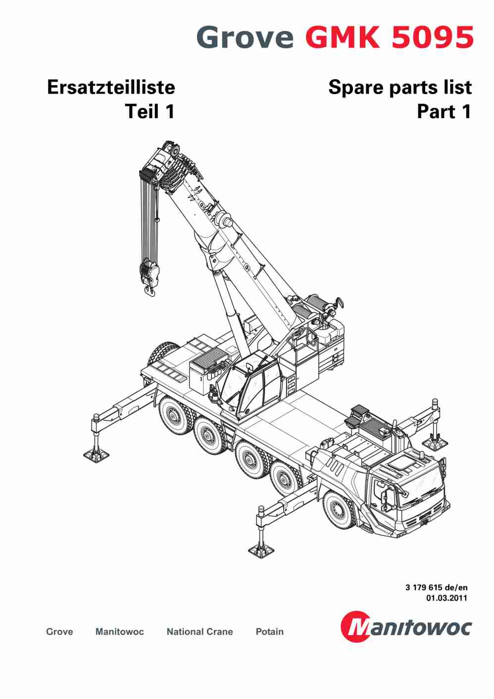 Grove GMK 5095 Crane Spare Parts List 2011 DE EN