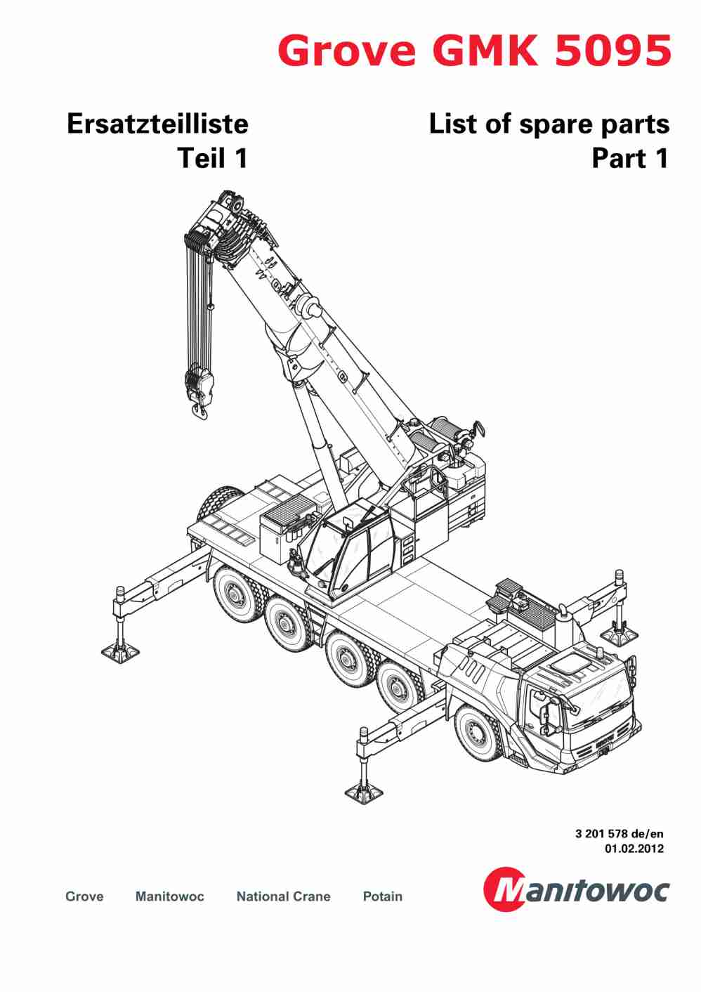 Grove GMK 5095 Crane Spare Parts List 2012 DE EN