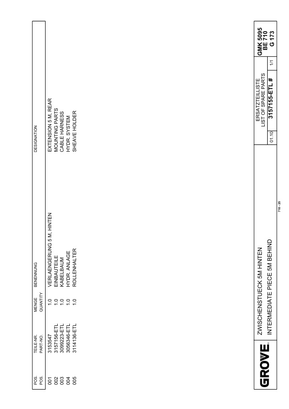 Grove GMK 5095 Crane Spare Parts List 2013 DE EN 3 Grove GMK 5095 Crane Spare Parts List 2013 DE EN-3