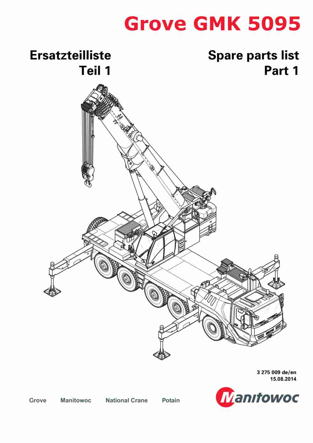 Grove GMK 5095 Crane Spare Parts List 2014 DE EN