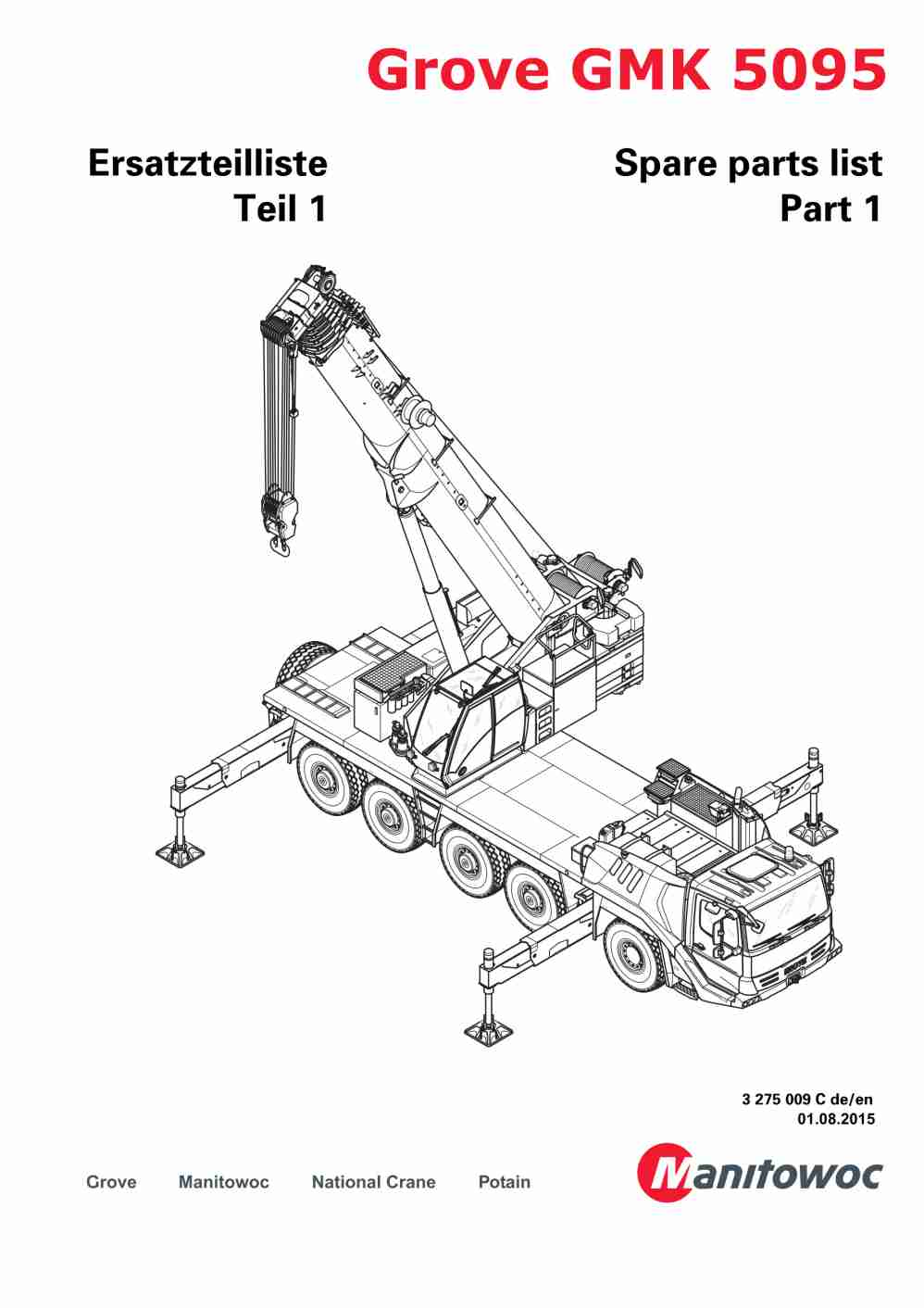 Grove GMK 5095 Crane Spare Parts List 2015 DE EN