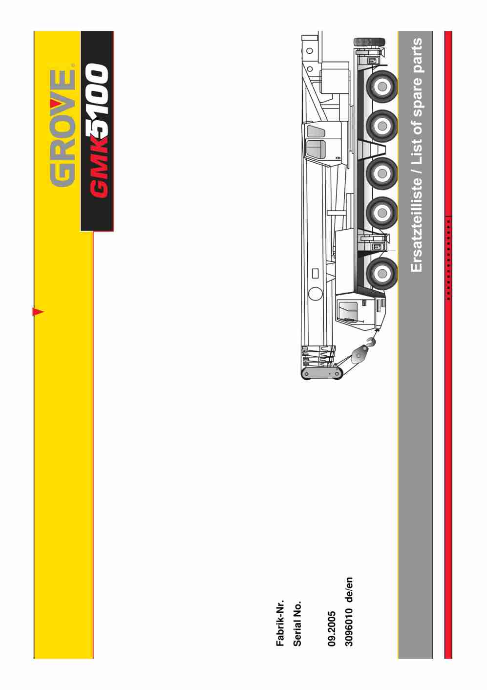 Grove GMK 5100 Crane Spare Parts List 2005 DE EN