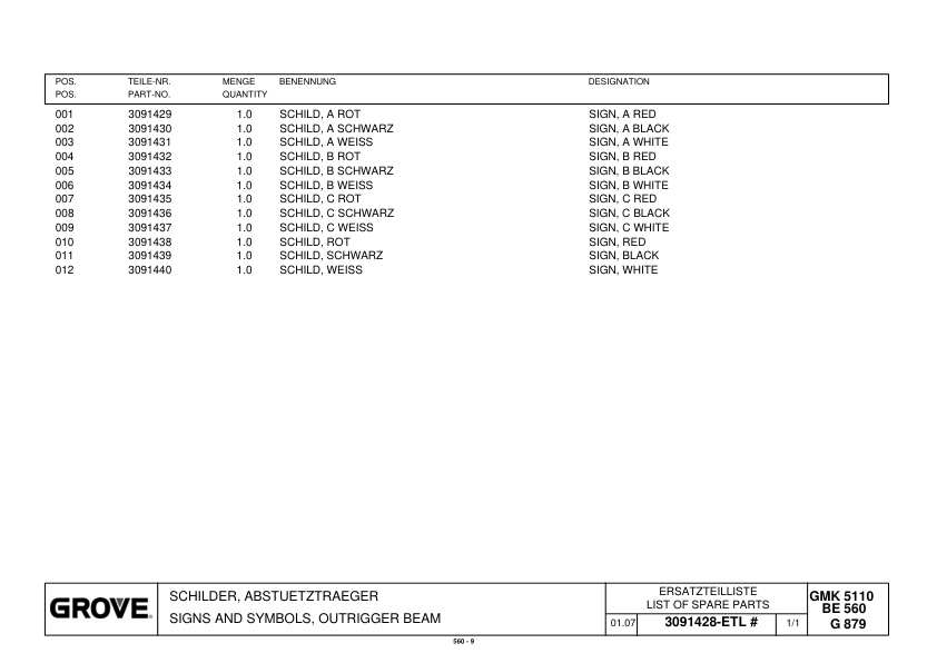 Alternative view of Grove GMK 5110-1 Crane Spare Parts List 2011 EN DE