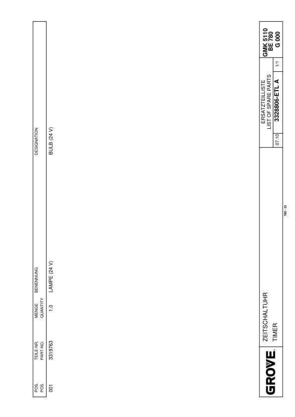 Grove GMK 5110-1 Crane Spare Parts List 2012 DE EN 3 Grove GMK 5110-1 Crane Spare Parts List 2012 DE EN-3