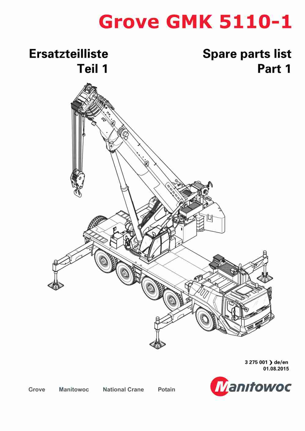 Grove GMK 5110-1 Crane Spare Parts List 2015 DE EN