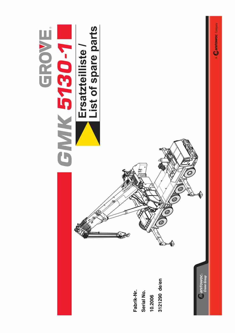 Grove GMK 5130-1 Crane Spare Parts List 2006-10 DE EN