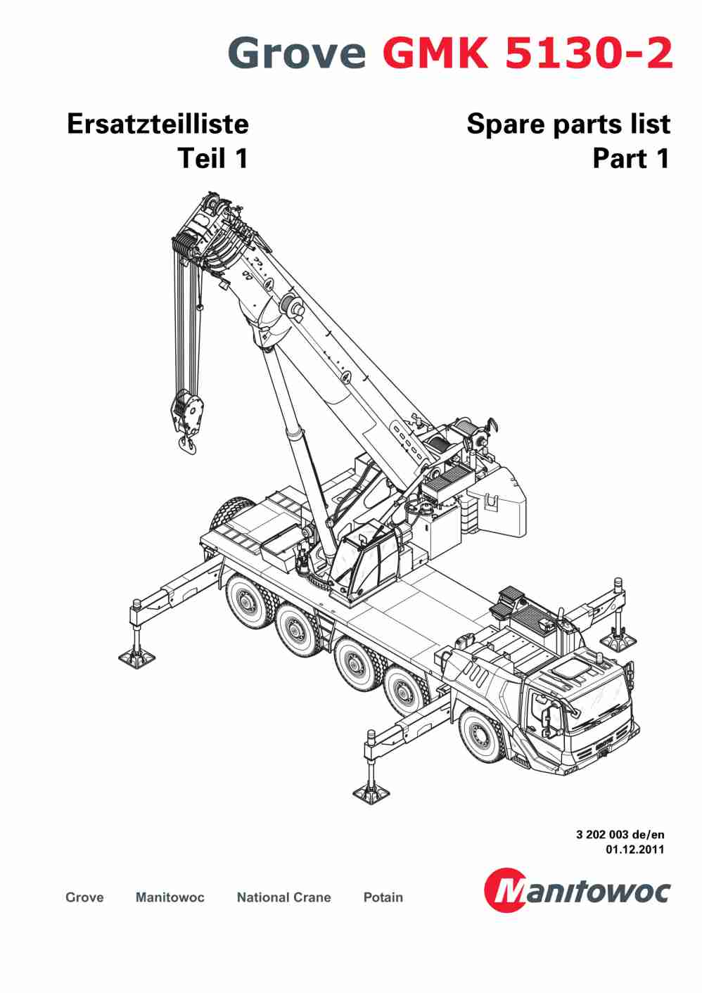 Grove GMK 5130-2 Crane Spare Parts List 2011 DE EN