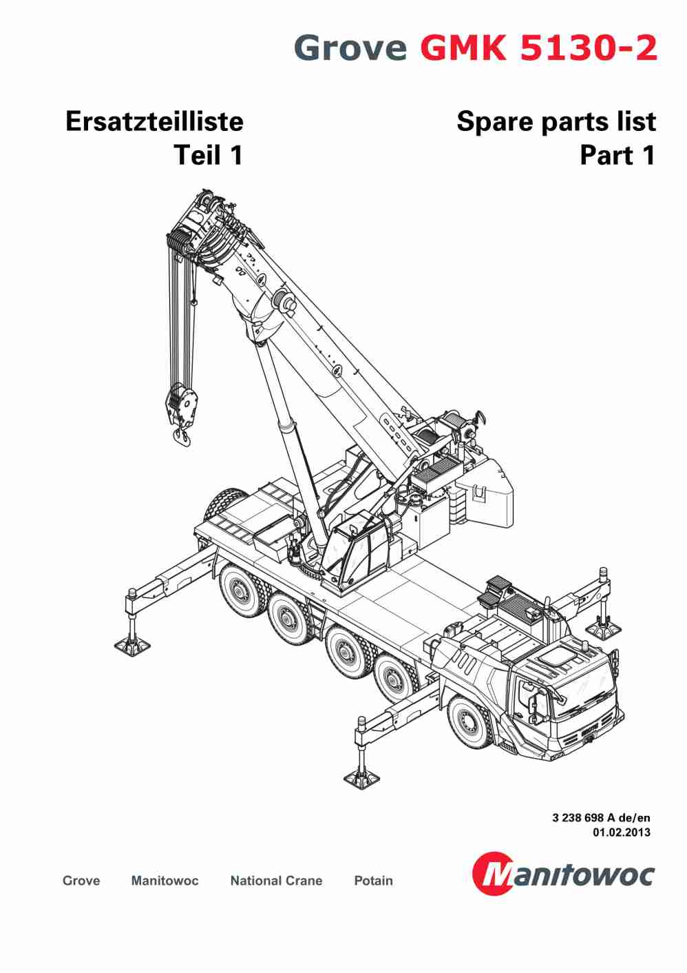 Grove GMK 5130-2 Crane Spare Parts List 2013-02 DE EN