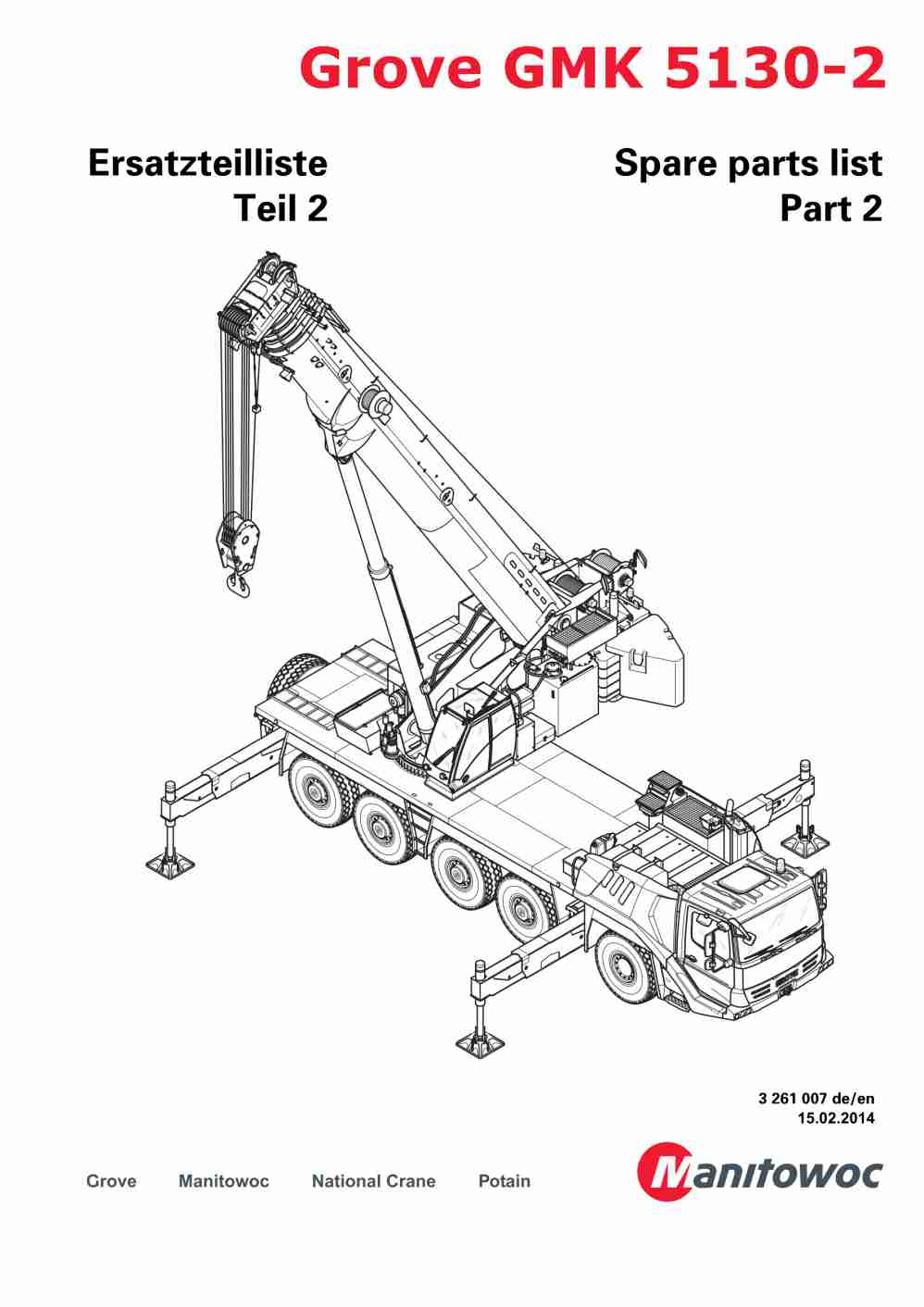 Grove GMK 5130-2 Crane Spare Parts List 2014-02 DE EN