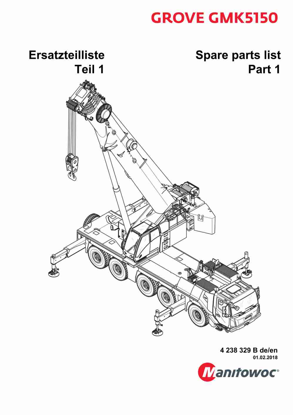 Grove GMK 5150 Crane Spare Parts List 2018 DE EN