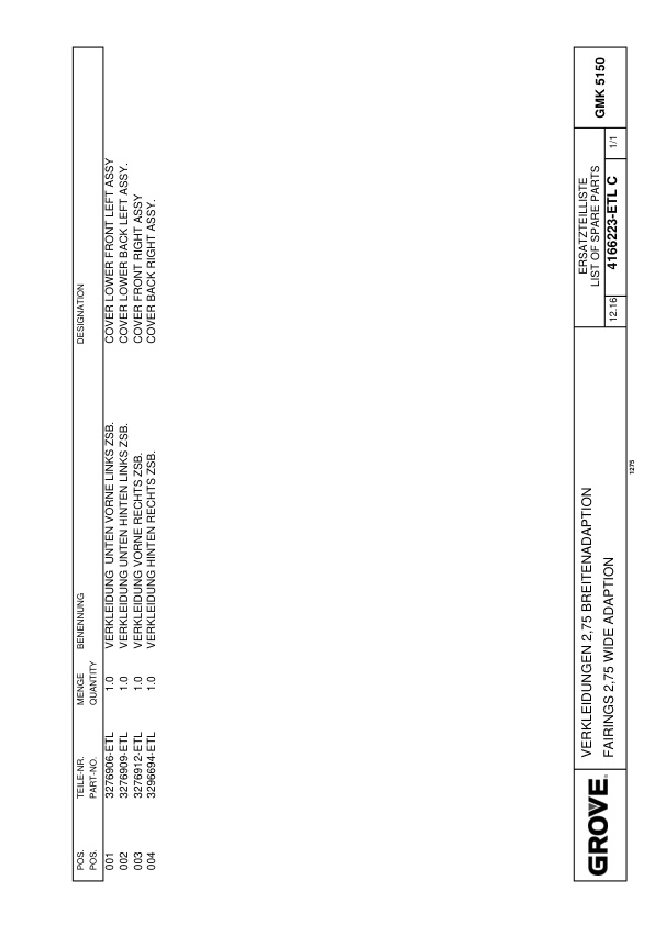 Alternative view of Grove GMK 5150 Crane Spare Parts List 2018 DE EN