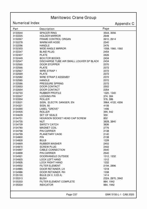 Grove GMK 5150L-1 Crane Spare Parts Catalog 2021 DE EN 3 Grove GMK 5150L-1 Crane Spare Parts Catalog 2021 DE EN-3