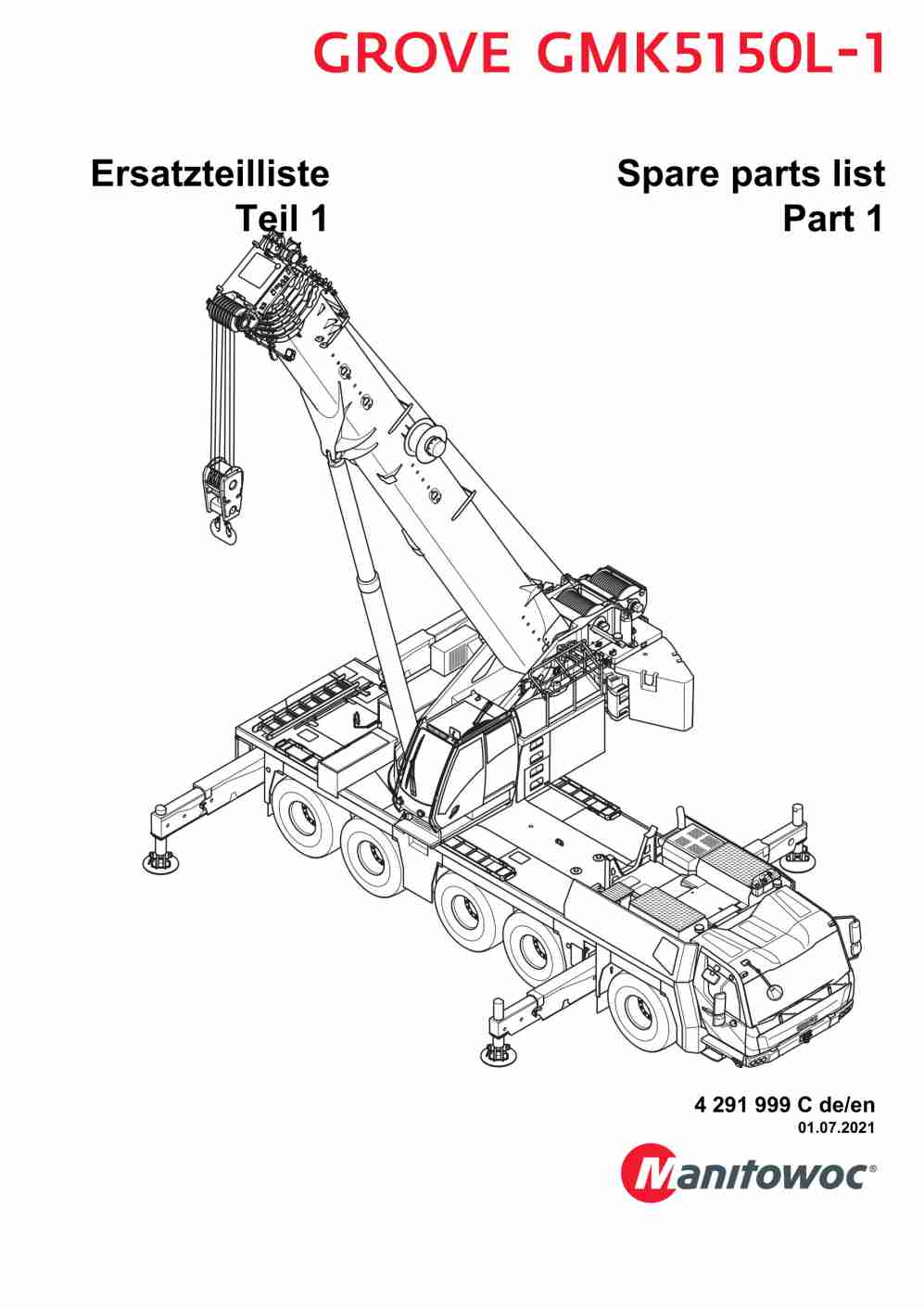 Grove GMK 5150L-1 Crane Spare Parts List 2021 DE EN