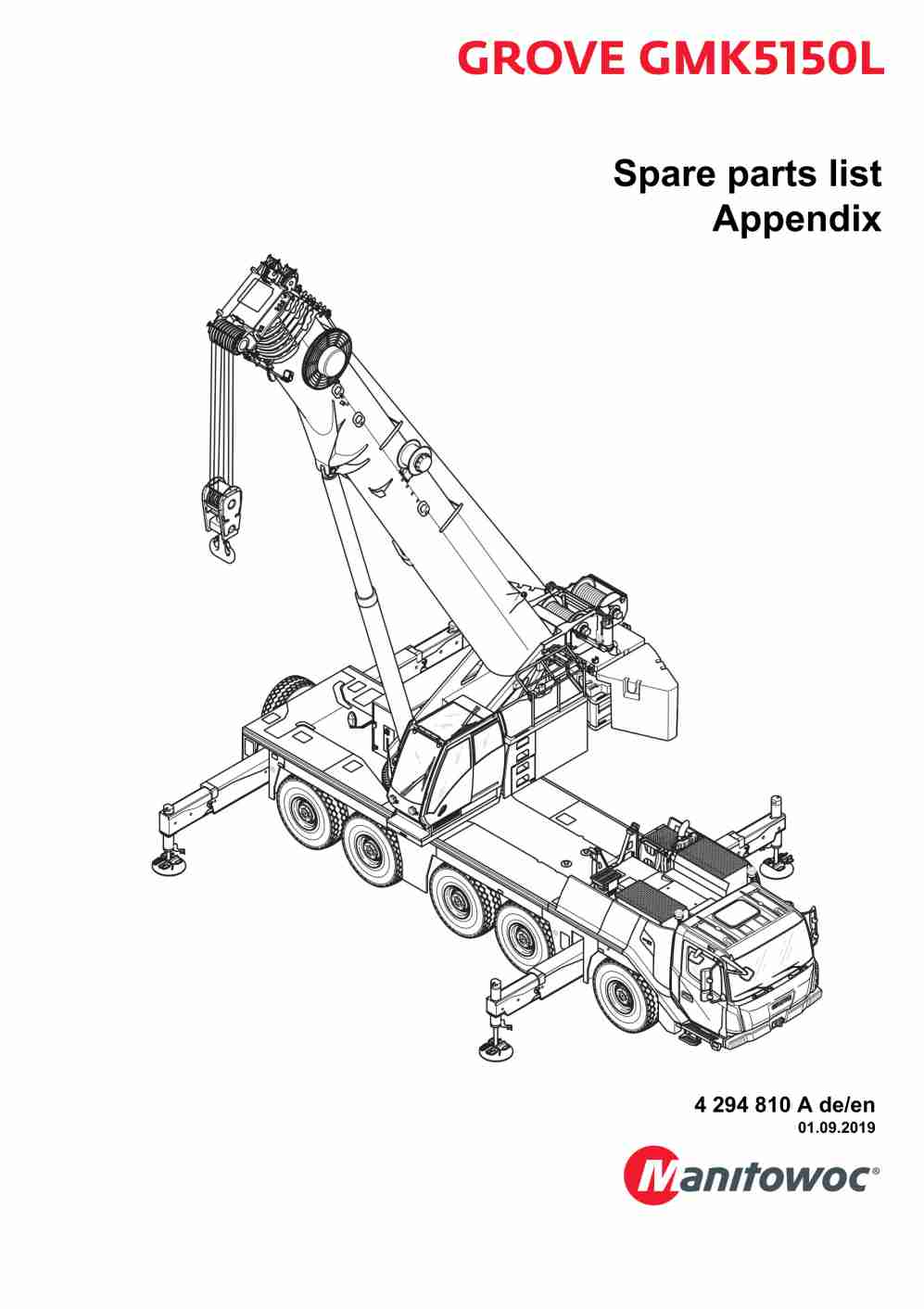 Grove GMK 5150L Crane Spare Parts Catalog 2019 DE EN 1 Grove GMK 5150L Crane Spare Parts Catalog 2019 DE EN