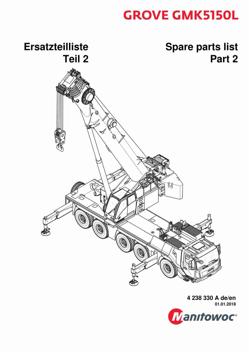 Grove GMK 5150L Crane Spare Parts List 2018 DE EN