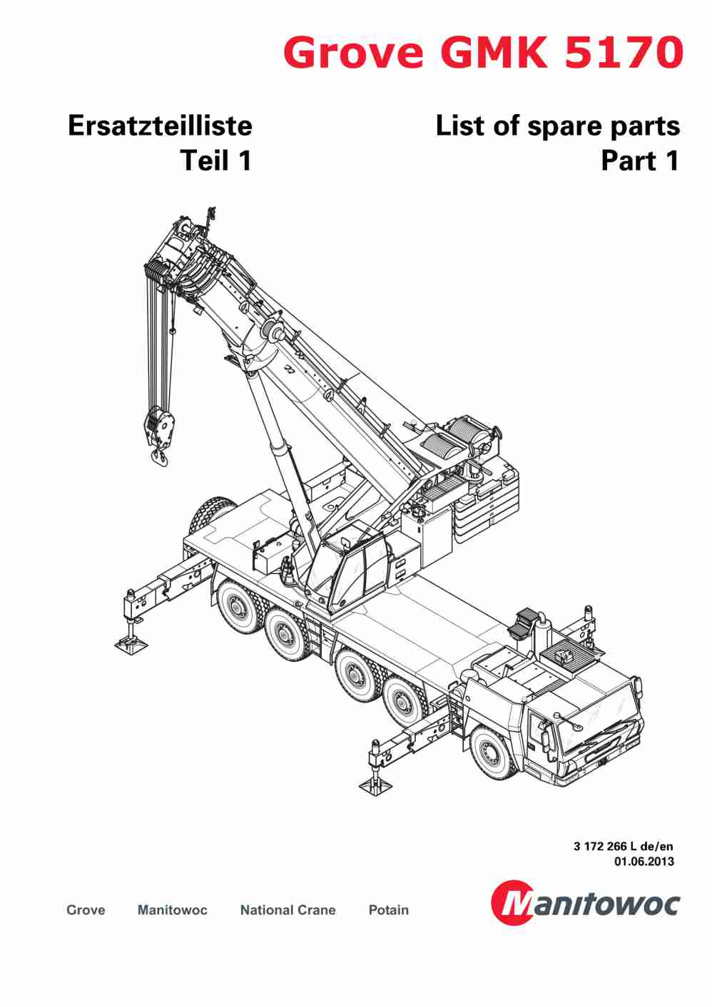 Grove GMK 5170 Crane Spare Parts List 2013 DE EN