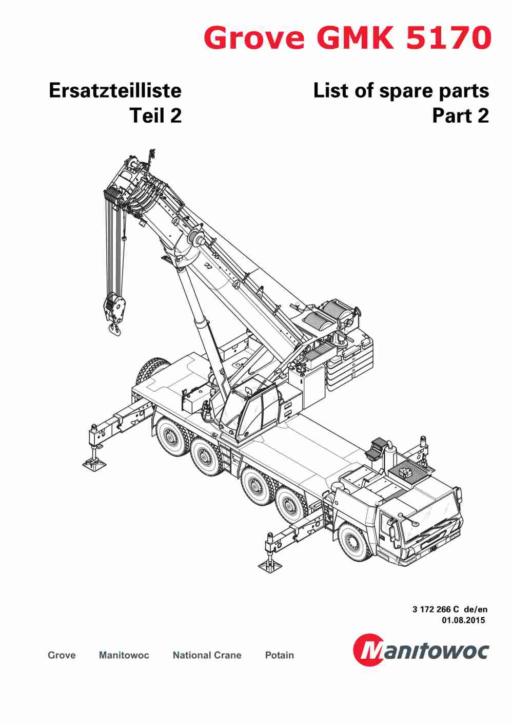 Grove GMK 5170 Crane Spare Parts List 2015 DE EN