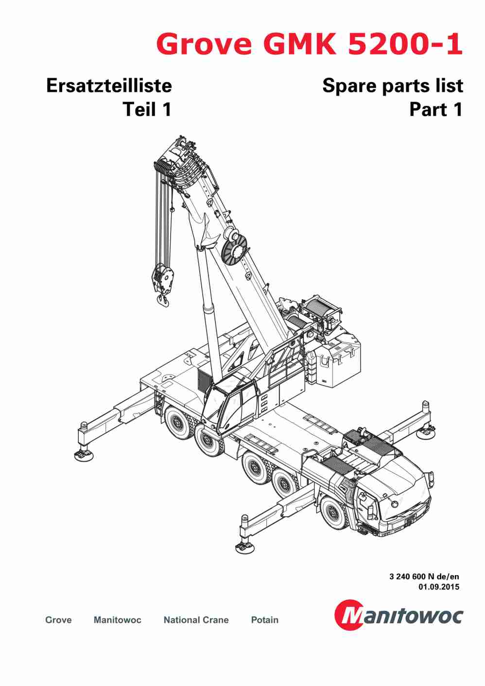 Grove GMK 5200-1 Crane Spare Parts List 2015 DE EN