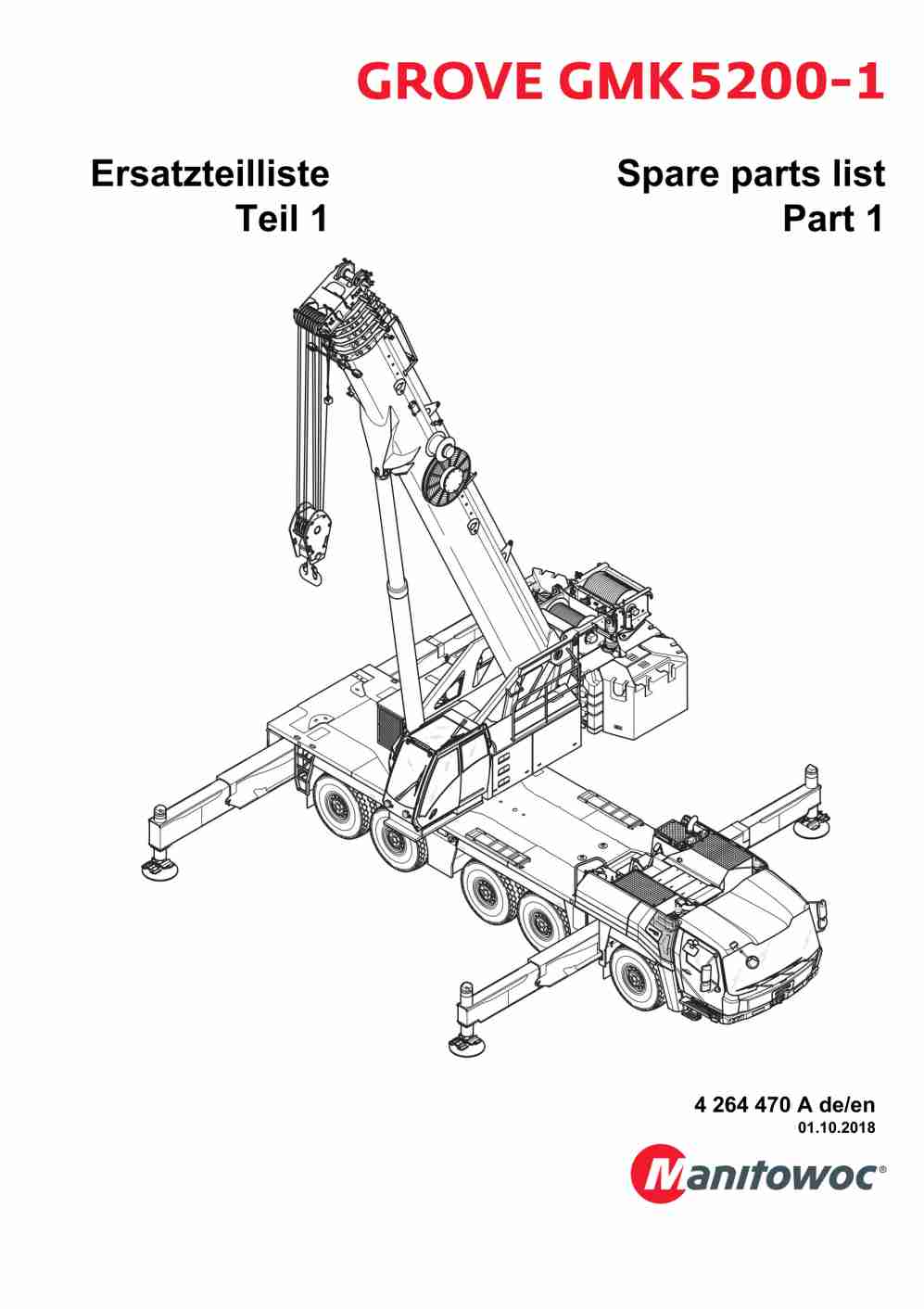 Grove GMK 5200-1 Crane Spare Parts List 2018 DE EN