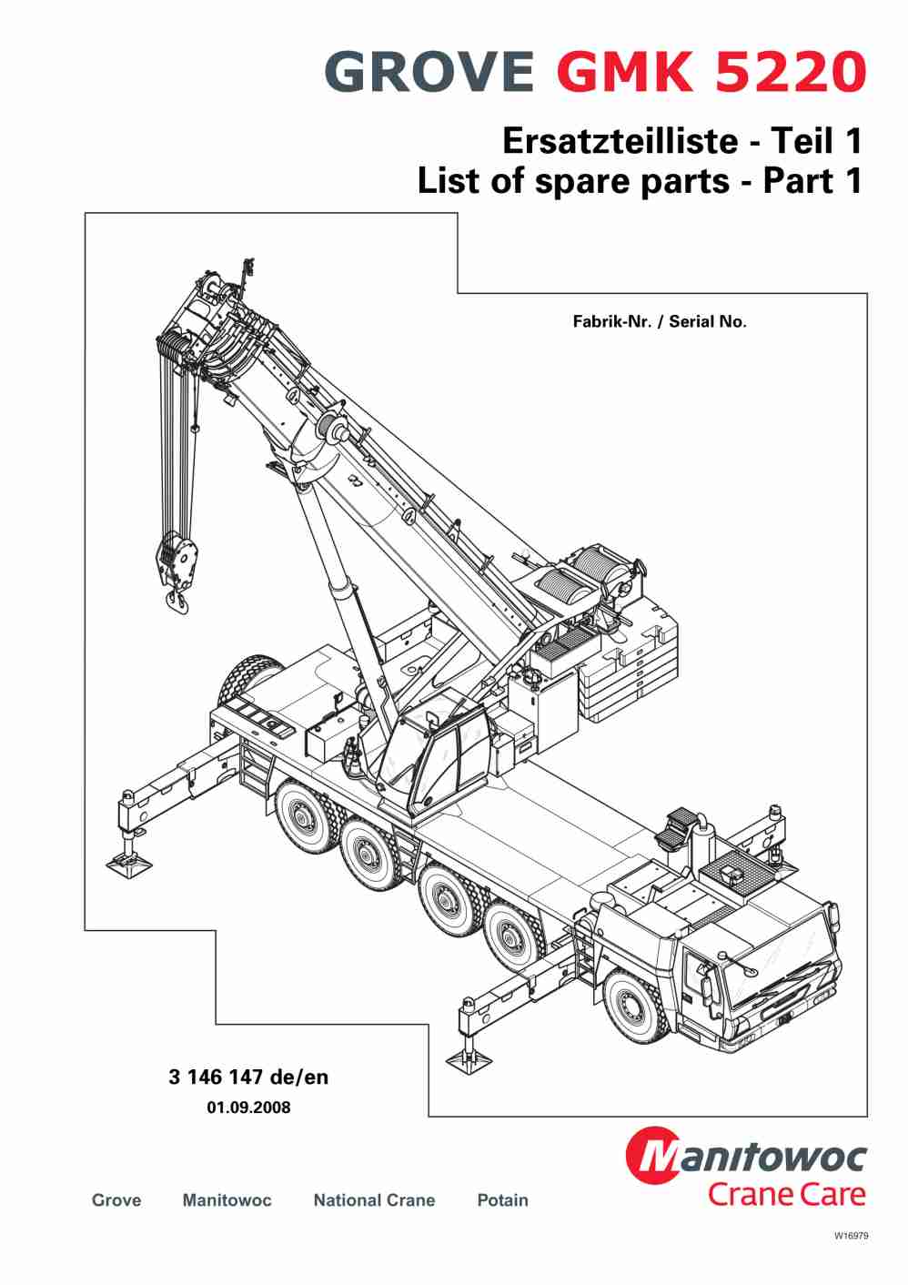 Grove GMK 5220 Crane Spare Parts List 2008 DE EN