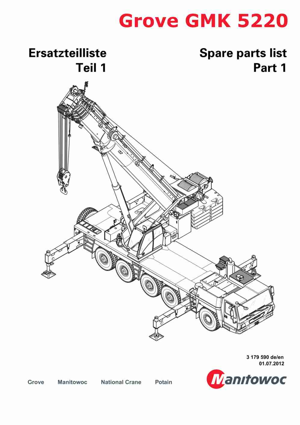Grove GMK 5220 Crane Spare Parts List 2012 DE EN