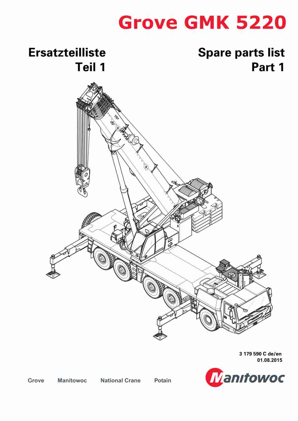 Grove GMK 5220 Crane Spare Parts List 2015 DE EN
