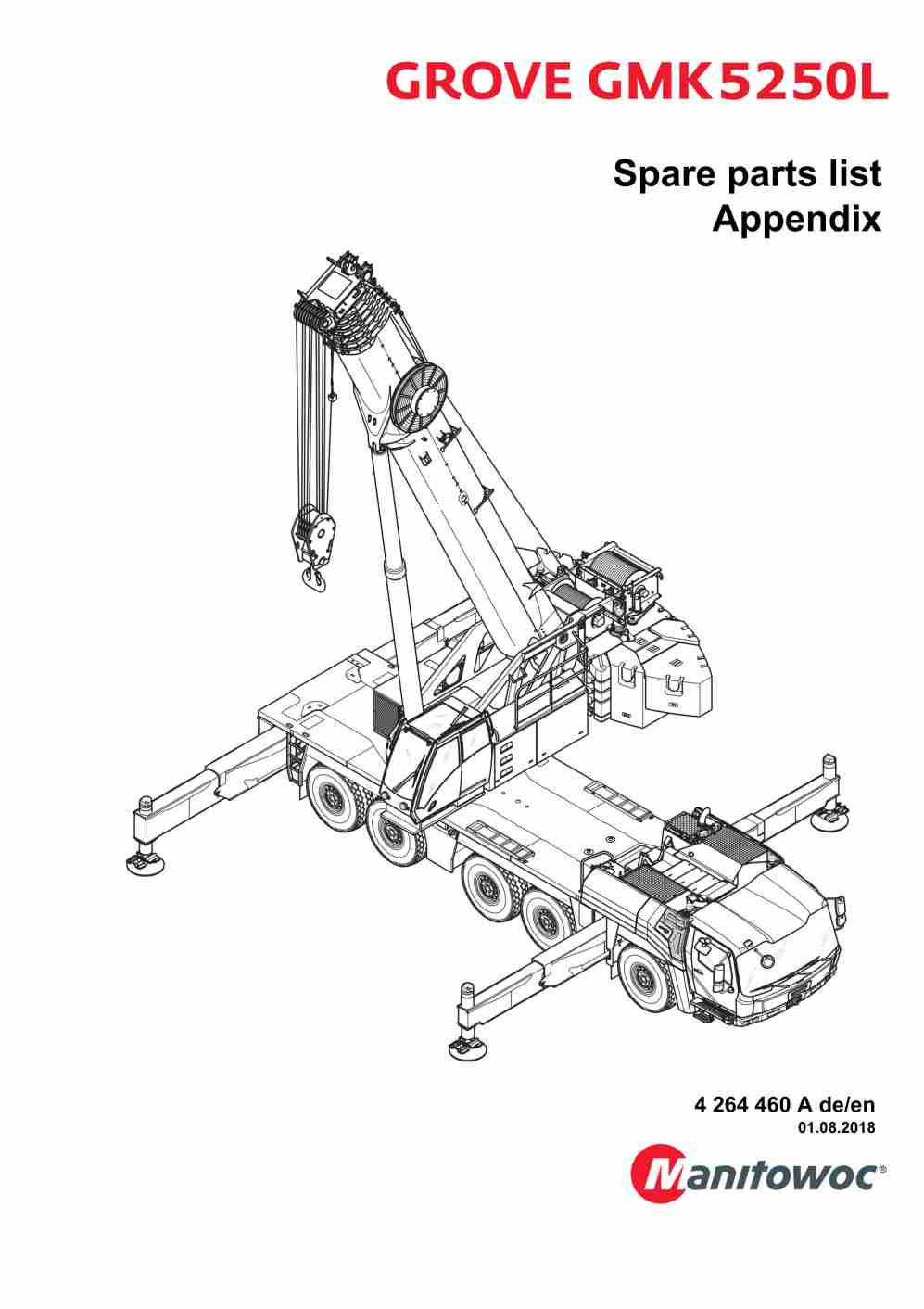 Grove GMK 5250L Crane Spare Parts Catalog 4264460A 2018 EN