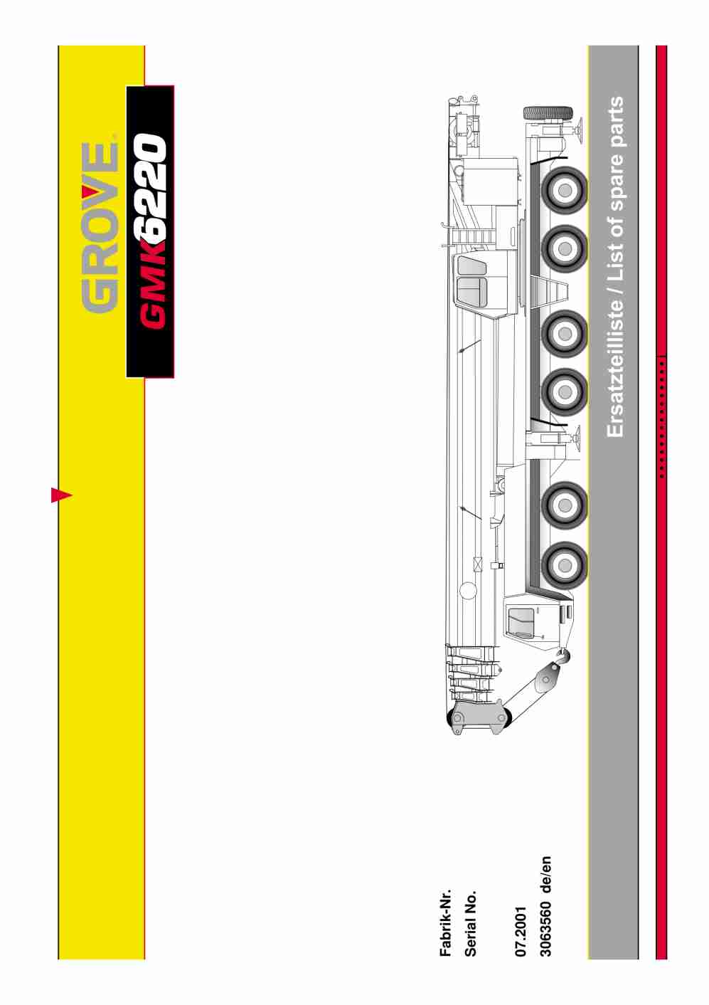 Grove GMK 6220 Crane Spare Parts List 2001-07 DE EN