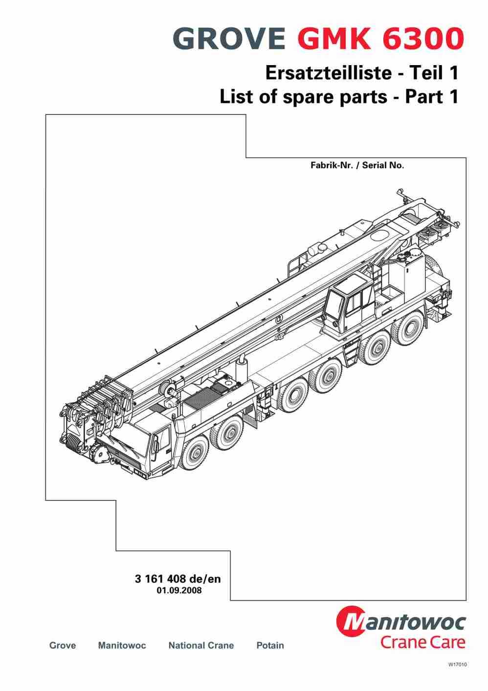 Grove GMK 6300 Crane Spare Parts List 2008 DE EN