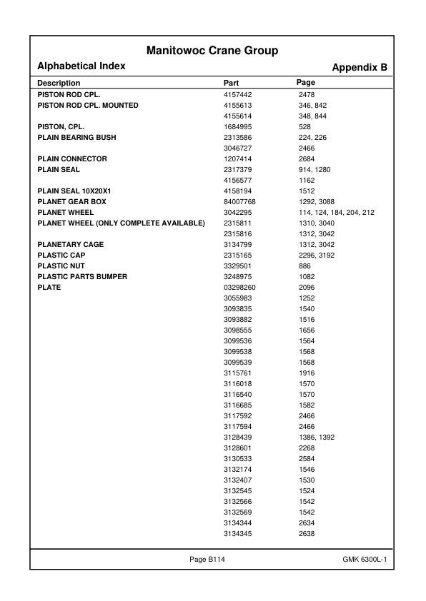 Grove GMK 6300L-1 Crane Spare Parts Catalog 4170798 2018 EN 2 Grove GMK 6300L-1 Crane Spare Parts Catalog 4170798 2018 EN-2