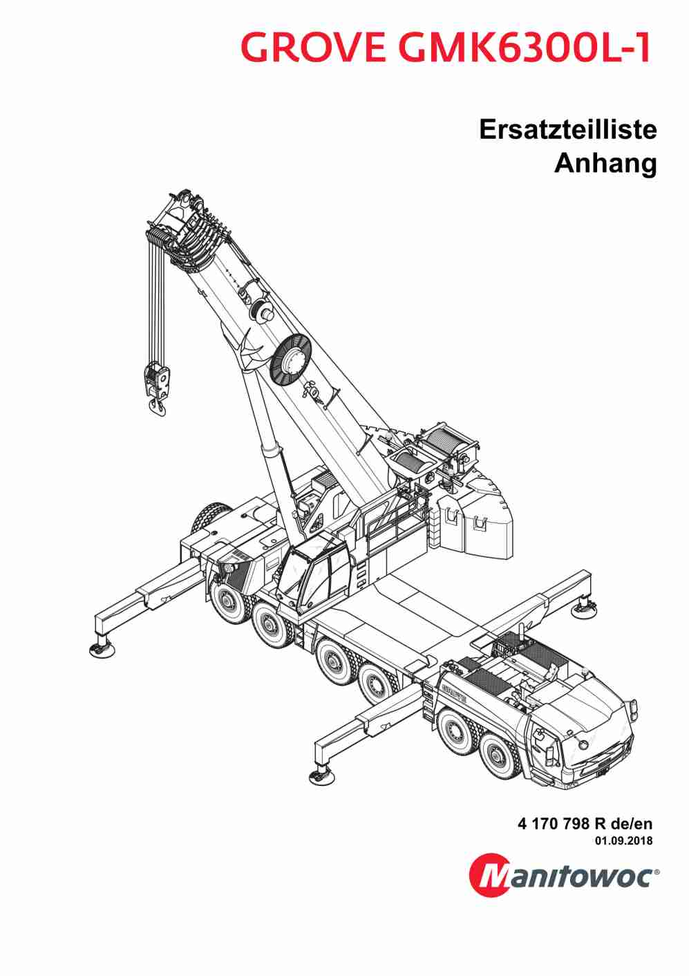 Grove GMK 6300L-1 Crane Spare Parts Catalog 4170798R 2018 DE