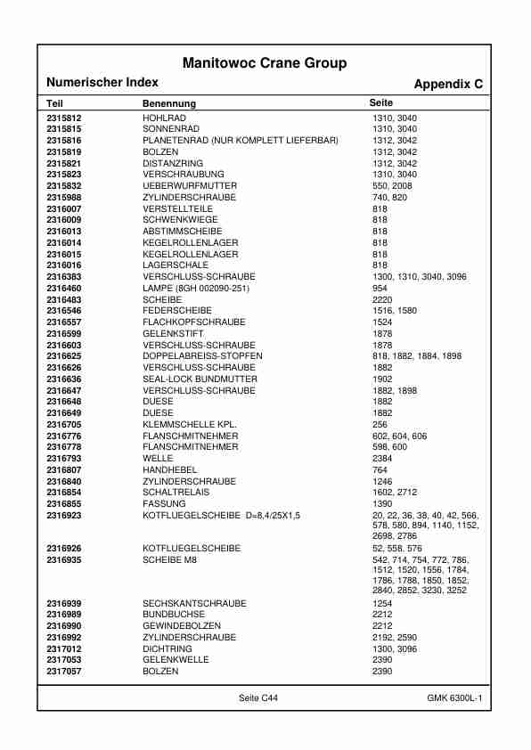 Grove GMK 6300L-1 Crane Spare Parts Catalog 4170798R 2018 DE 3 Grove GMK 6300L-1 Crane Spare Parts Catalog 4170798R 2018 DE-3