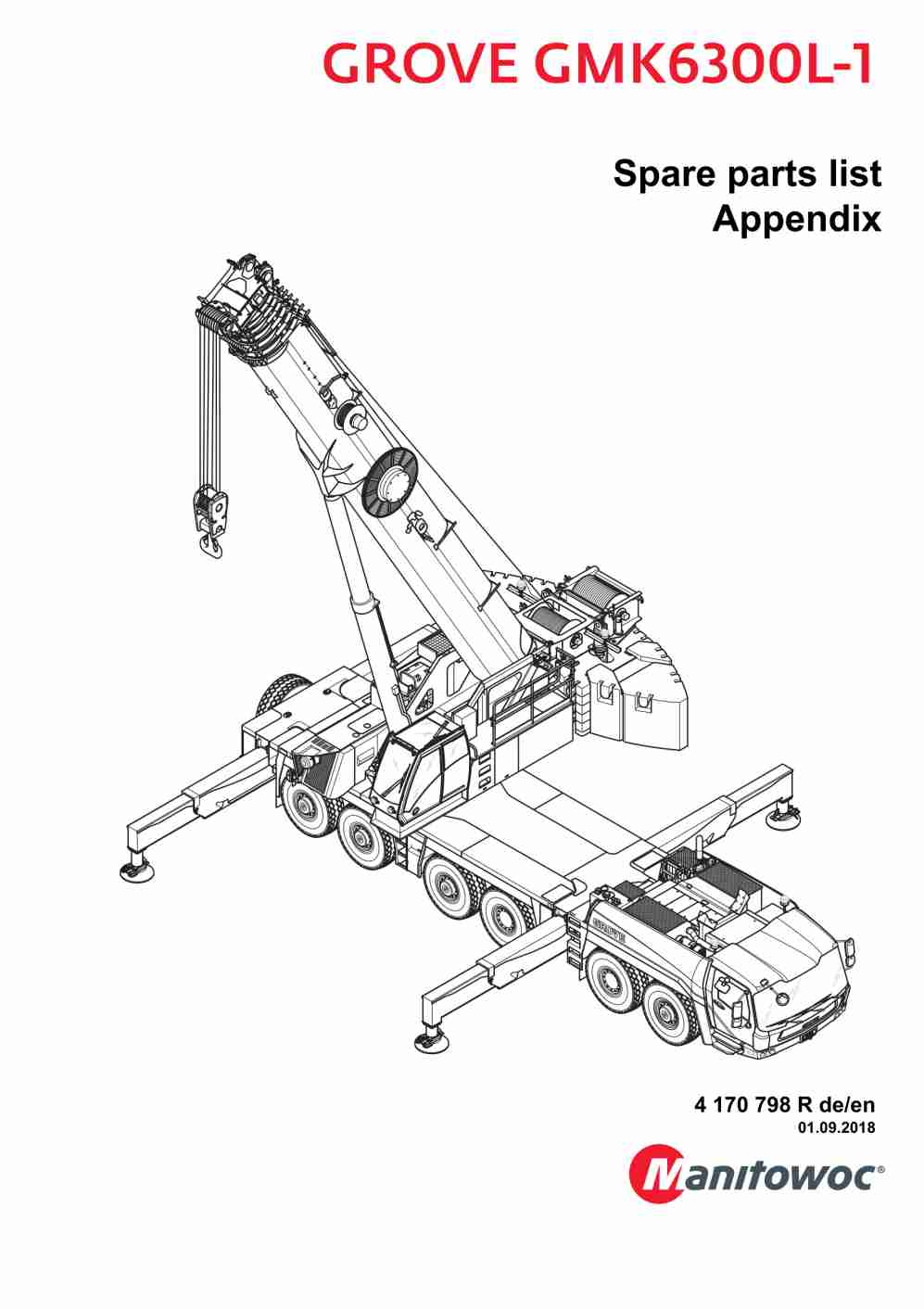 Grove GMK 6300L-1 Crane Spare Parts Catalog 4170798R 2018 EN