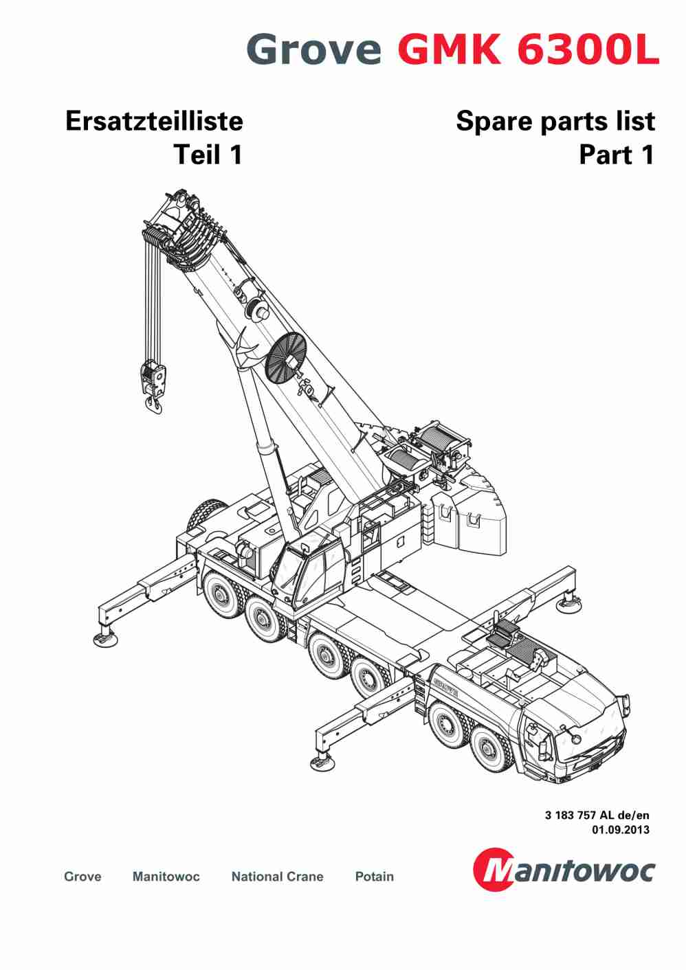 Grove GMK 6300L Crane Spare Parts List 2013 DE EN