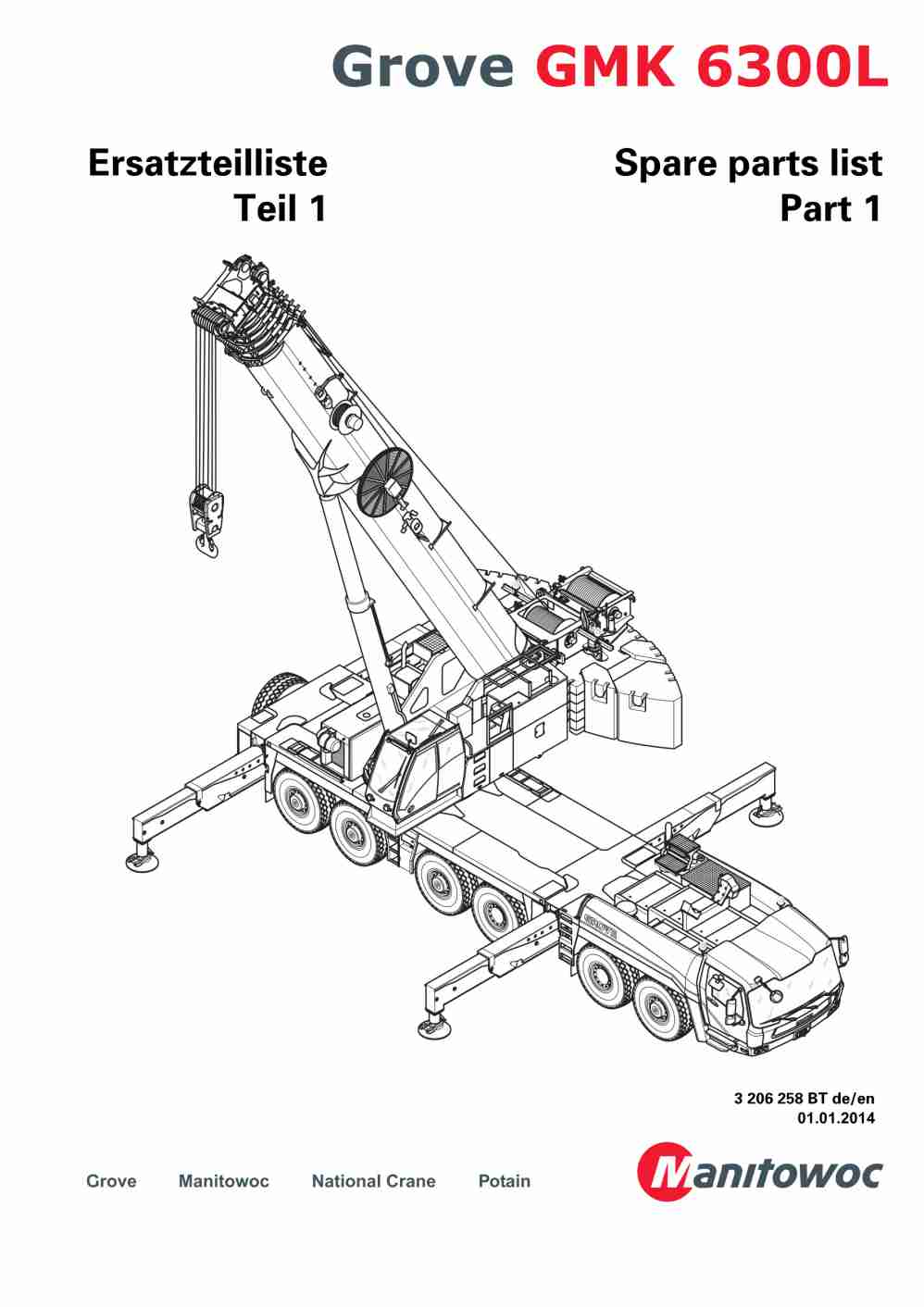 Grove GMK 6300L Crane Spare Parts List 2014 DE EN