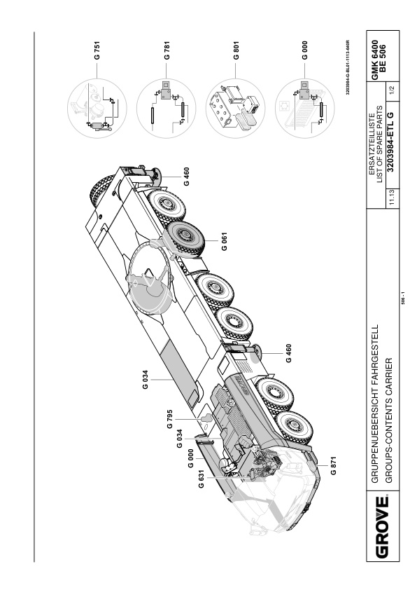 Alternative view of Grove GMK 6400 Crane Spare Parts List 2017 DE EN