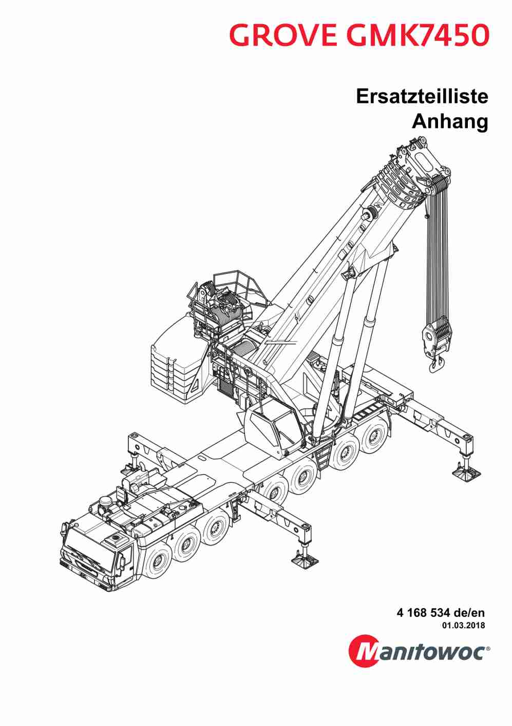 Grove GMK 7450 Crane Spare Parts Catalog 2018 EN DE