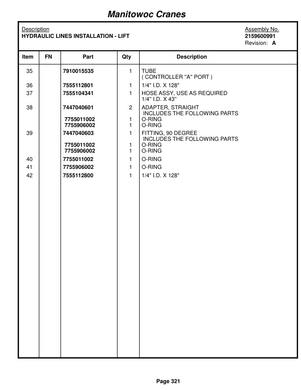 Grove RT500C Crane Parts Manual 220432 2014 2 Grove RT500C Crane Parts Manual 220432 2014-2