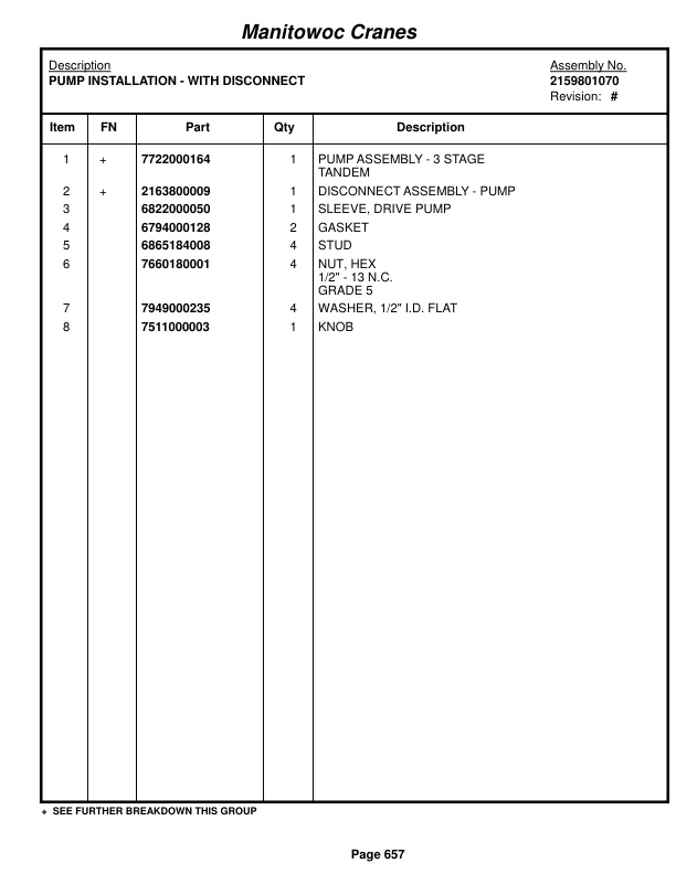 Grove RT500C Crane Parts Manual 220432 2014 3 Grove RT500C Crane Parts Manual 220432 2014-3