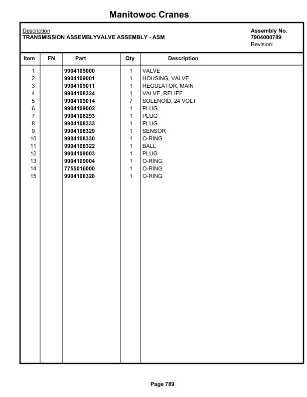 Grove RT500D Crane Parts Manual 86871 2022 3 Grove RT500D Crane Parts Manual 86871 2022-3