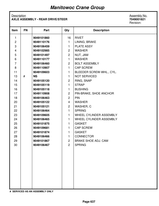 Grove RT528C Crane Parts Manual 87769 2006 3 Grove RT528C Crane Parts Manual 87769 2006-3