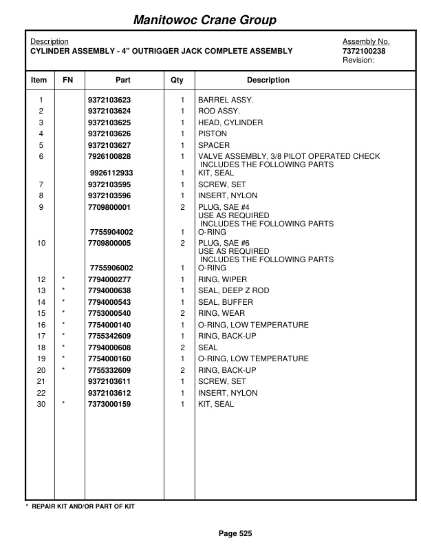 Grove RT530E-2 Crane Parts Manual 226803 2007 3 Grove RT530E-2 Crane Parts Manual 226803 2007-3