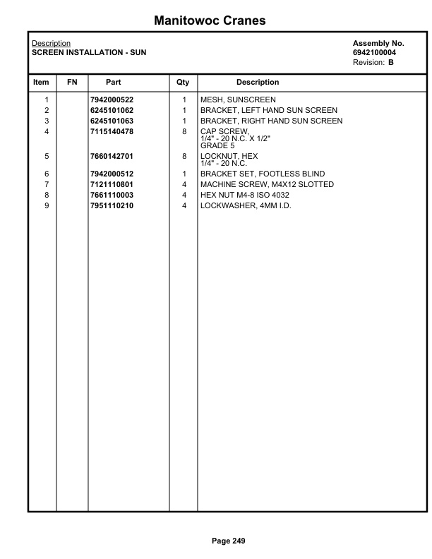 Grove RT530E-2 Crane Parts Manual 228086 2019 2 Grove RT530E-2 Crane Parts Manual 228086 2019-2