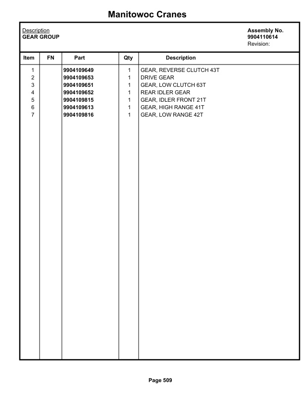 Grove RT530E-2 Crane Parts Manual 228086 2019 3 Grove RT530E-2 Crane Parts Manual 228086 2019-3