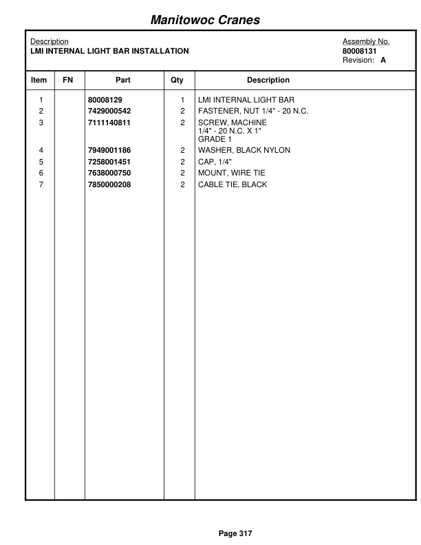 Grove RT530E-2 Crane Parts Manual 231675 2011 2 Grove RT530E-2 Crane Parts Manual 231675 2011-2