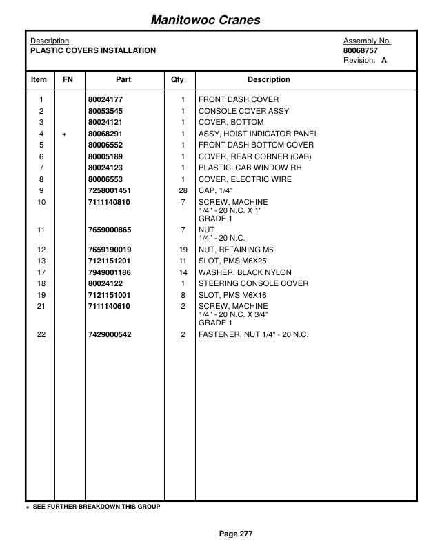 Grove RT530E-2 Crane Parts Manual 234956 2017 2 Grove RT530E-2 Crane Parts Manual 234956 2017-2