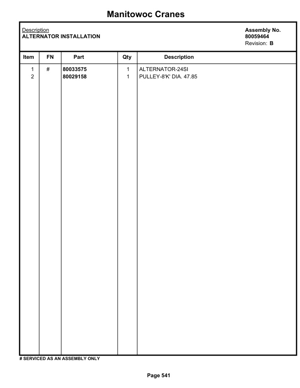Grove RT530E-2 Crane Parts Manual 236258 2018 3 Grove RT530E-2 Crane Parts Manual 236258 2018-3